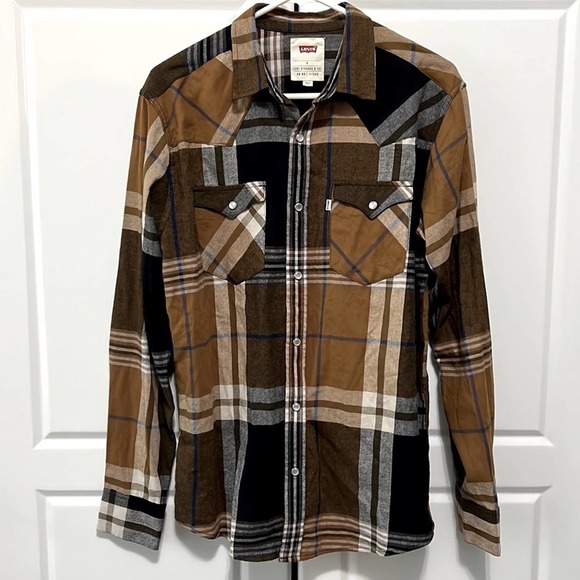 Levi's Other - Levi’s Pearl Snaps Double Chest Pocket Plaid Long Sleeve Western Shirt Small